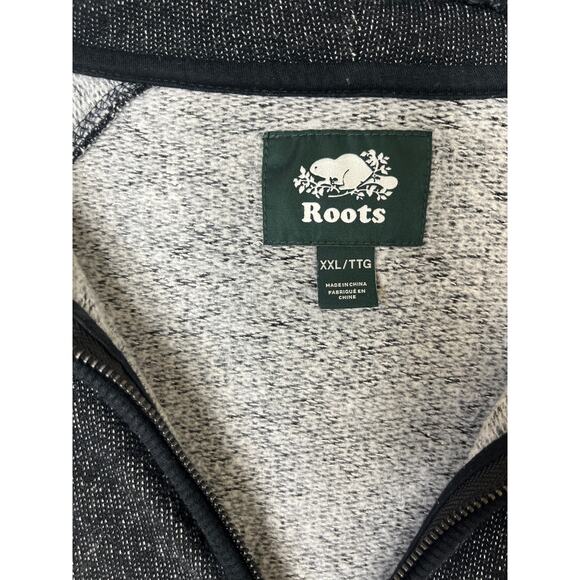 Roots Canada Charcoal Gray French Terry Zip Hoodie sz XXL Maple Leaf Casual - Picture 3 of 12